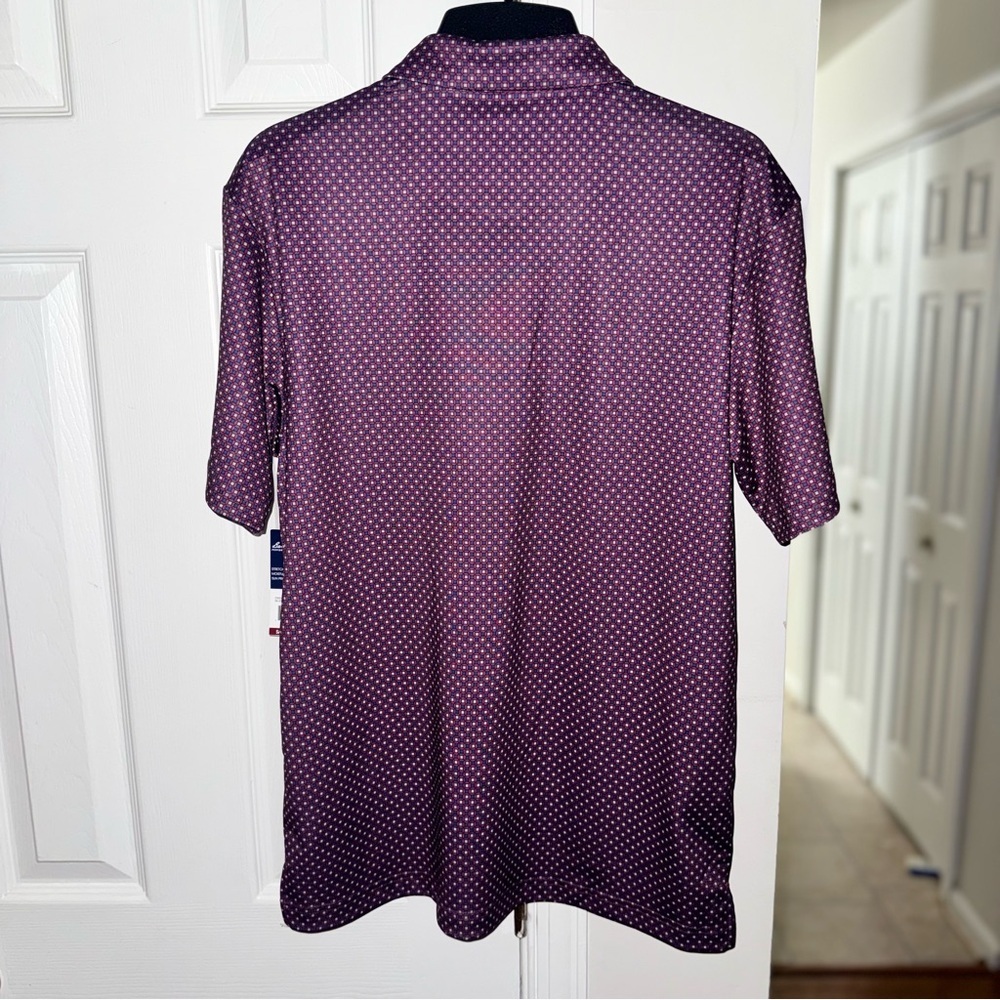 Ben Hogan Performance Golf Polo Men’s S Purple Geometric Moisture Wicking UPF 20 - Picture 3 of 13